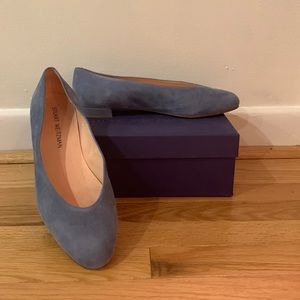 Stuart Weitzman chic flat jeans suede size 10
